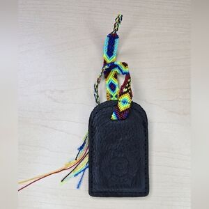 Consuela Evie Black Leather Luggage Tag Bag Charm
